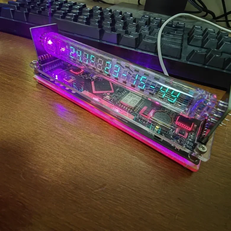 Iv27 Vacuum-tube Clock Tube Digital Table Clock Desk Nixie Tube Clocks Desktop Electronic Watches Office Desk Decoration Gift Iv27 Vacuum-tube Clock Tube Digital Table Clock Desk Nixie Tube Clocks Desktop Electronic Watches Office Desk Decoration Gift