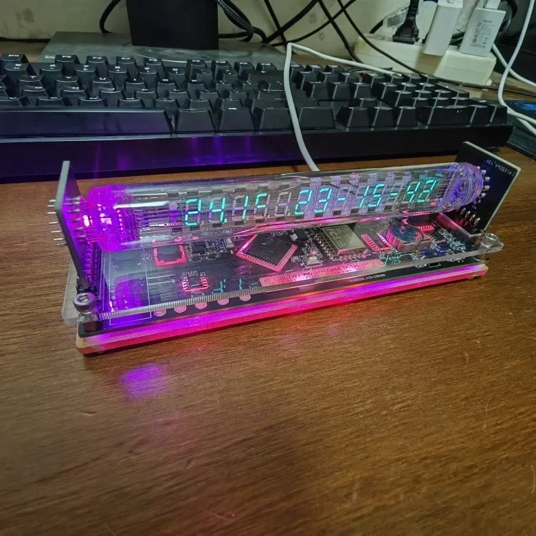 Iv27 Vacuum-tube Clock Tube Digital Table Clock Desk Nixie Tube Clocks Desktop Electronic Watches Office Desk Decoration Gift Iv27 Vacuum-tube Clock Tube Digital Table Clock Desk Nixie Tube Clocks Desktop Electronic Watches Office Desk Decoration Gift