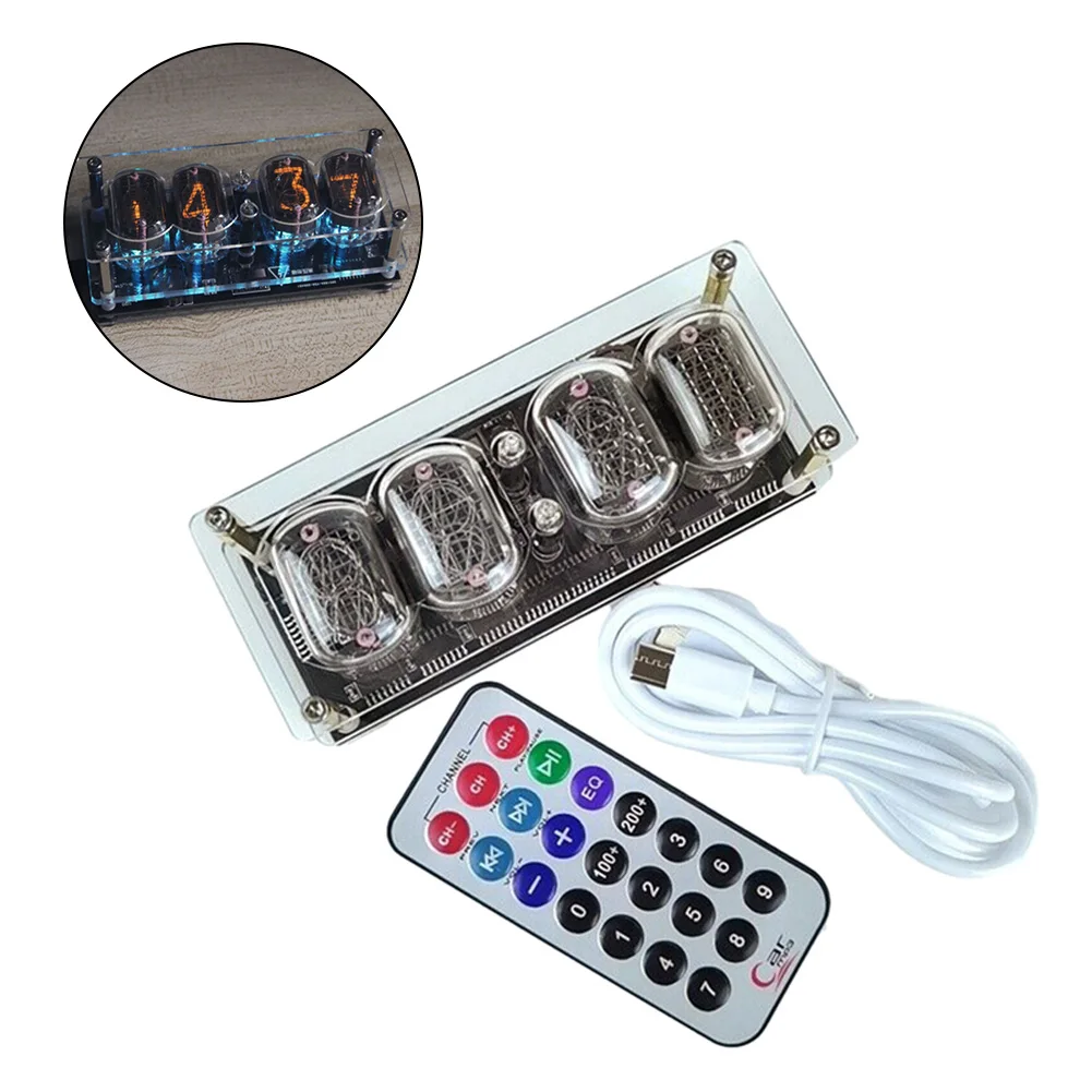 IN-12 Glow Tube Nixie Clock Fluorescent 225 Colors Light Display Time Date DC 5V Acrylic Showing Time Date Clock Accessories IN-12 Glow Tube Nixie Clock Fluorescent 225 Colors Light Display Time Date DC 5V Acrylic Showing Time Date Clock Accessories
