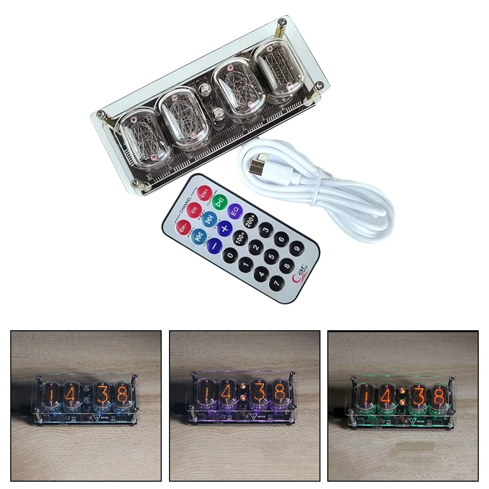 IN-12 Glow Tube Nixie Clock Fluorescent 225 Colors Light Display Time Date DC 5V Acrylic Showing Time Date Clock Accessories IN-12 Glow Tube Nixie Clock Fluorescent 225 Colors Light Display Time Date DC 5V Acrylic Showing Time Date Clock Accessories