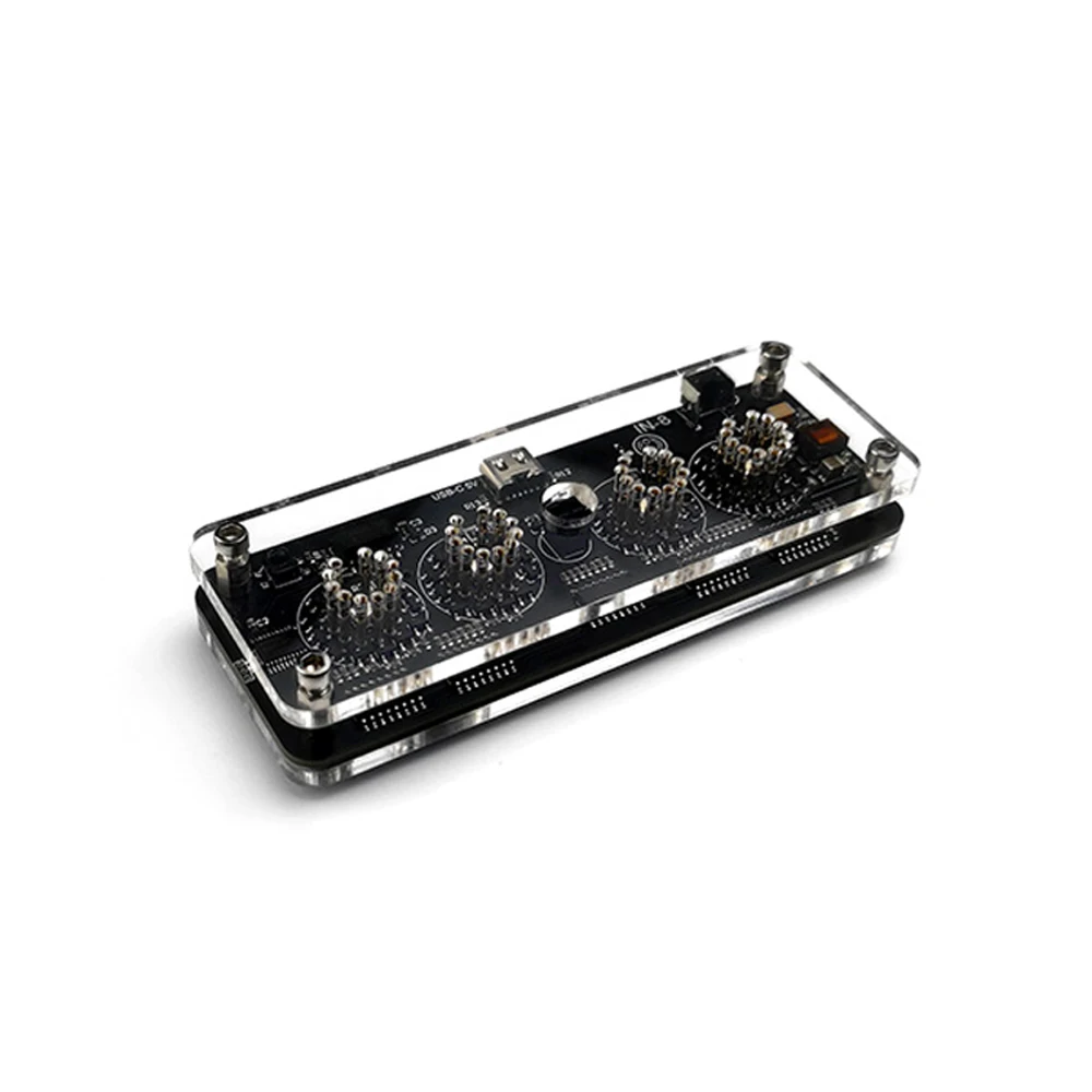 4 digit IN-8 Nixie Tube clock IN8 Glow Tube clock TYPE-C USB POWER cable digital display clock