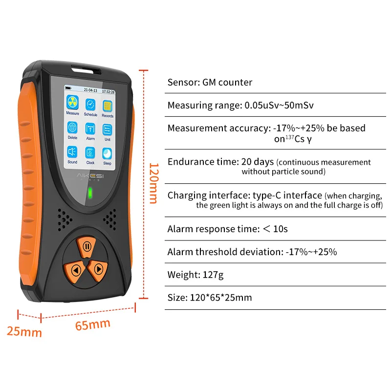 HFS-10 Geiger counter Nuclear Radiation Detector X-ray Beta Gamma Detector Geiger Counter Dosimeter Lithium battery HFS-10 Geiger counter Nuclear Radiation Detector X-ray Beta Gamma Detector Geiger Counter Dosimeter Lithium battery