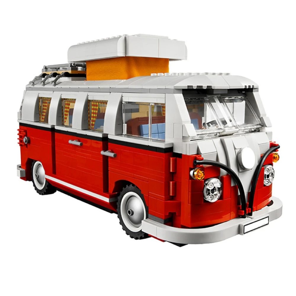 New Technical FIATed 500 VW  T1 Camper Car Van 10220 Model Building Blocks for  Car Brick Toys