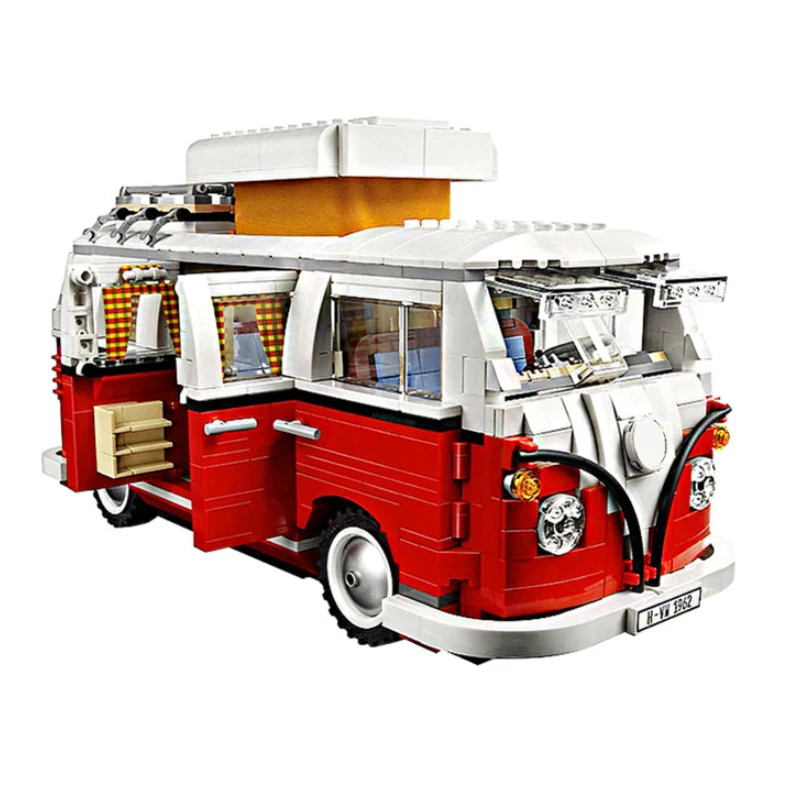 New Technical FIATed 500 VW  T1 Camper Car Van 10220 Model Building Blocks for  Car Brick Toys