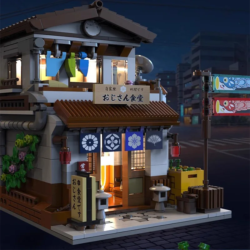 Cada LED City Japanese Style Canteen House Architecture Building Blocks Late Night Canteen Figures Bricks Toys for Kid Gifts Cada LED City Japanese Style Canteen House Architecture Building Blocks Late Night Canteen Figures Bricks Toys for Kid Gifts