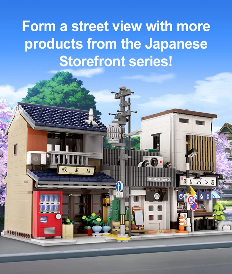 1200 Pcs Cada LED City Japanese Tea Shop House Architecture Building Blocks Friends Shop Figures Bricks Toys for Kid Gifts