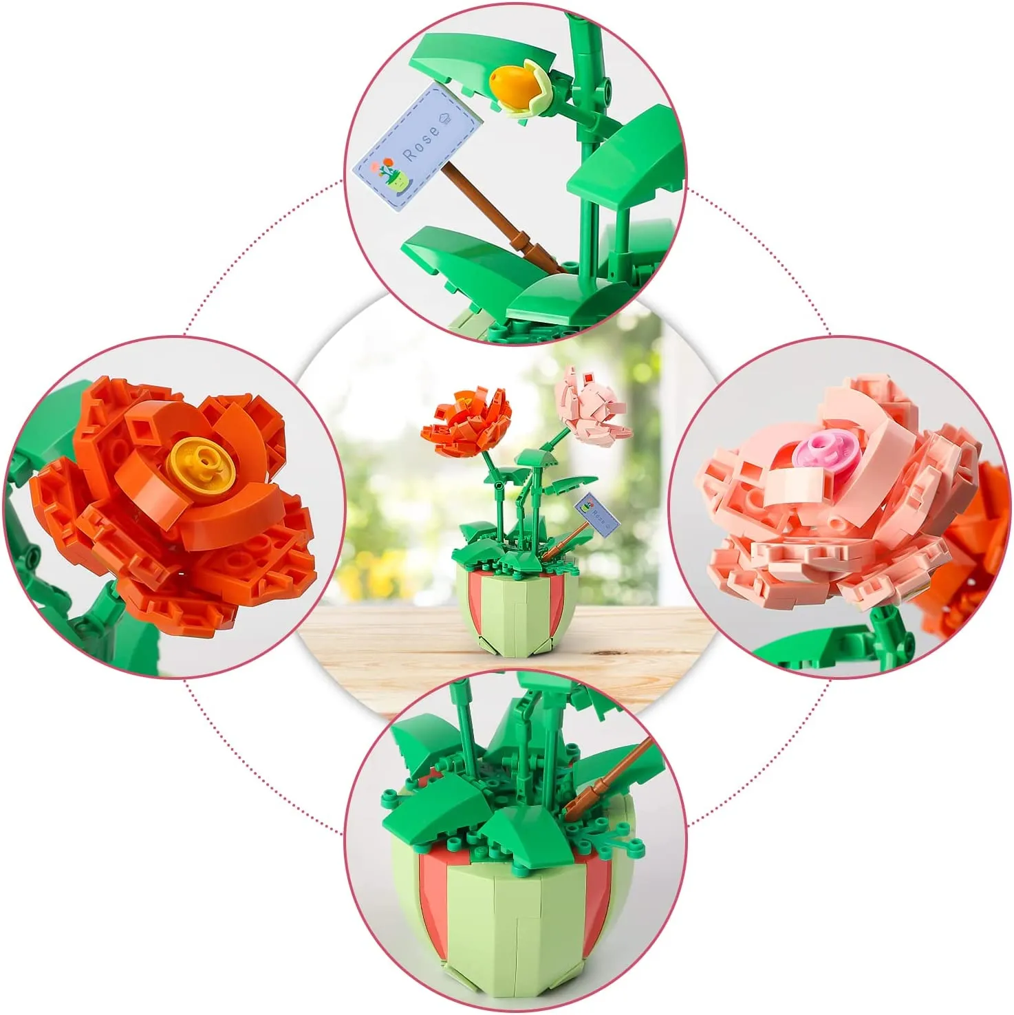 LOZ Flower Bouquet Building Blocks Kit DIY Flowers Block Toys Set Valentine's Day Rose Bricks Set Gift for Girls Friends adults LOZ Flower Bouquet Building Blocks Kit DIY Flowers Block Toys Set Valentine's Day Rose Bricks Set Gift for Girls Friends adults