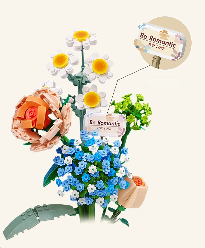 LOZ Flower Bouquet Building Blocks Kit DIY Flowers Block Toys Set Valentine's Day Rose Bricks Set Gift for Girls Friends adults LOZ Flower Bouquet Building Blocks Kit DIY Flowers Block Toys Set Valentine's Day Rose Bricks Set Gift for Girls Friends adults