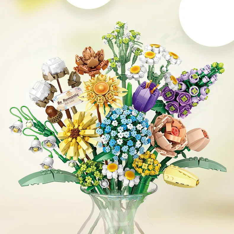 LOZ Flower Bouquet Building Blocks Kit DIY Flowers Block Toys Set Valentine's Day Rose Bricks Set Gift for Girls Friends adults LOZ Flower Bouquet Building Blocks Kit DIY Flowers Block Toys Set Valentine's Day Rose Bricks Set Gift for Girls Friends adults