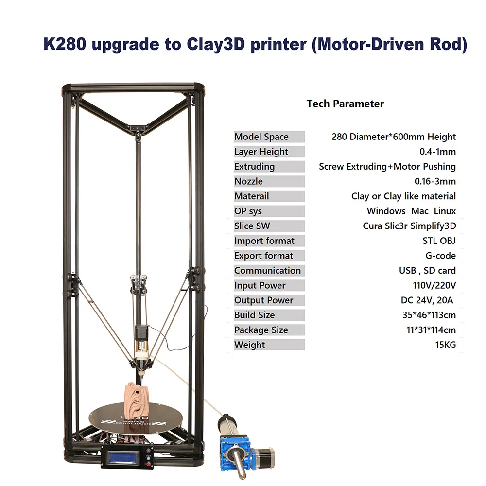 He3D large printing size reprap auto level K280 delta 3d printer kit single metal Extruder and heat bed support multi material He3D large printing size reprap auto level K280 delta 3d printer kit single metal Extruder and heat bed support multi material