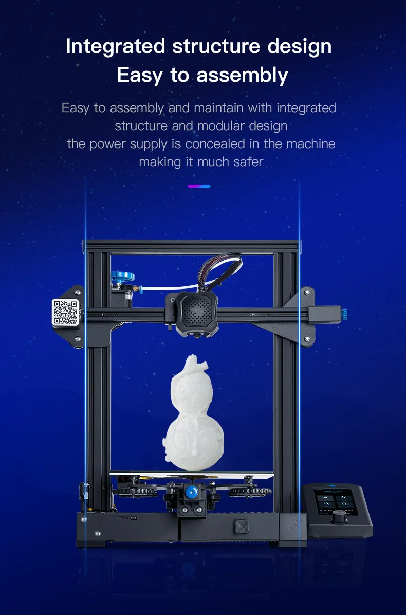 Creality Ender-3V2/Ender-3V2NEO/Ender-3S1 PLUS 3D Printer High-Temp Sprite Dual-Gear Direct Extruder 4.3-inch 32Bit Silent