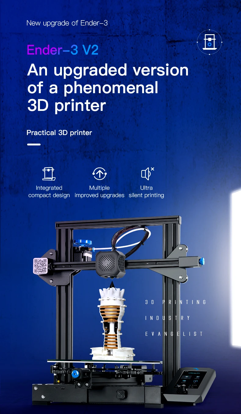 Creality Ender-3V2/Ender-3V2NEO/Ender-3S1 PLUS 3D Printer High-Temp Sprite Dual-Gear Direct Extruder 4.3-inch 32Bit Silent