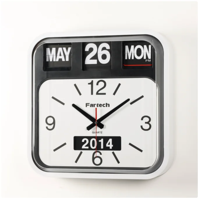 Fartech Modern Minimalist Flip Clock Living Room Atmospheric Wall Clock Mechanical Flip Clock Perpetual Calendar Quartz Clock Fartech Modern Minimalist Flip Clock Living Room Atmospheric Wall Clock Mechanical Flip Clock Perpetual Calendar Quartz Clock