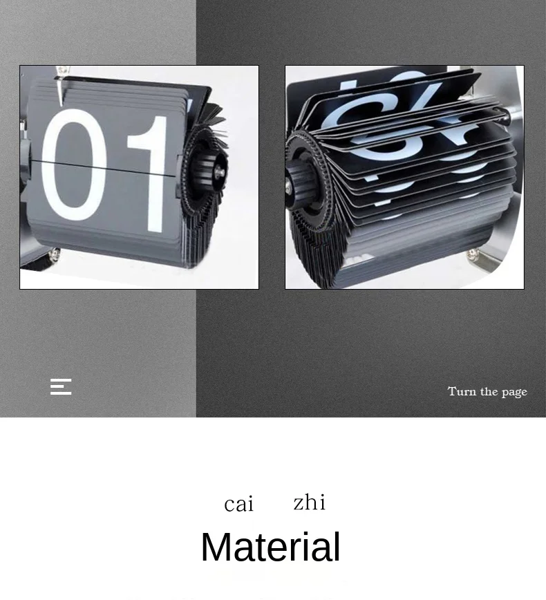 Fartech Modern Minimalist Flip Clock Living Room Atmospheric Wall Clock Mechanical Flip Clock Perpetual Calendar Quartz Clock