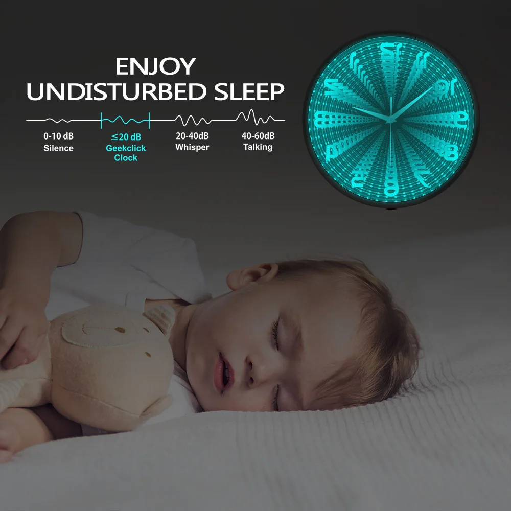 LED Infinity Mirror Backwards Wall Clock Runs Counterclockwise and Reverse Luminous Clock Vortex Tunnel Lamp Interstellar Mirror