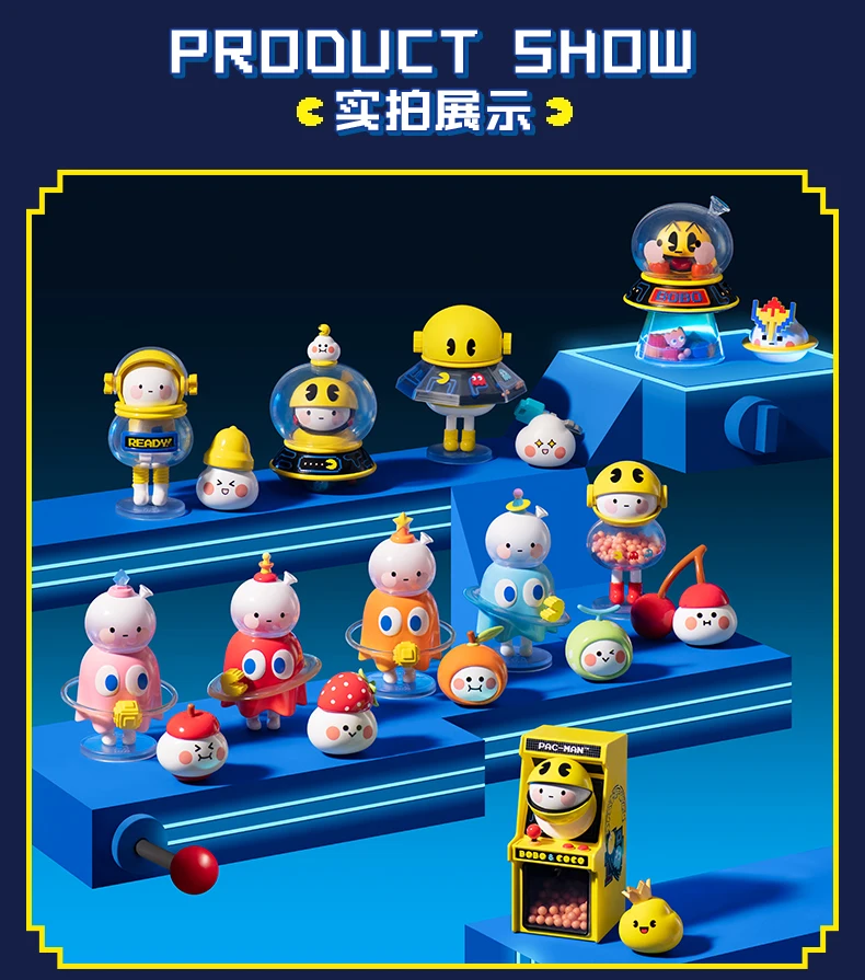 POP MART PAC MAN BOBO&amp COCO Space Series Blind Box Toy Caja Ciega Kawaii Doll Action Figure Toys Caixas Model Mystery Box