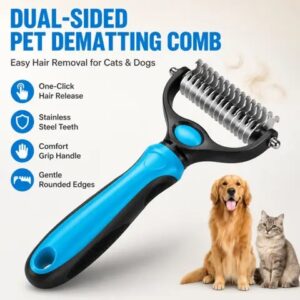 Dual-Sided Pet Dematting Comb