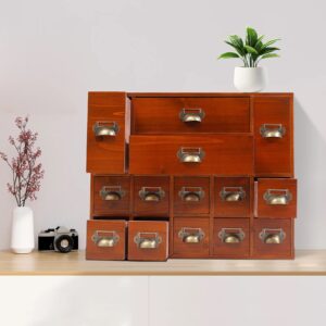 Vintage 14-Grid Drawer Organizer Cabinet