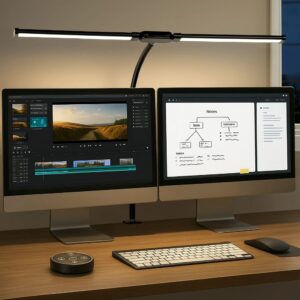 Double Head Scissor Arm LED Desk Lamp
